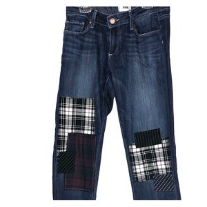 Denim Patch Detail Skinny Boyfriend Jeans